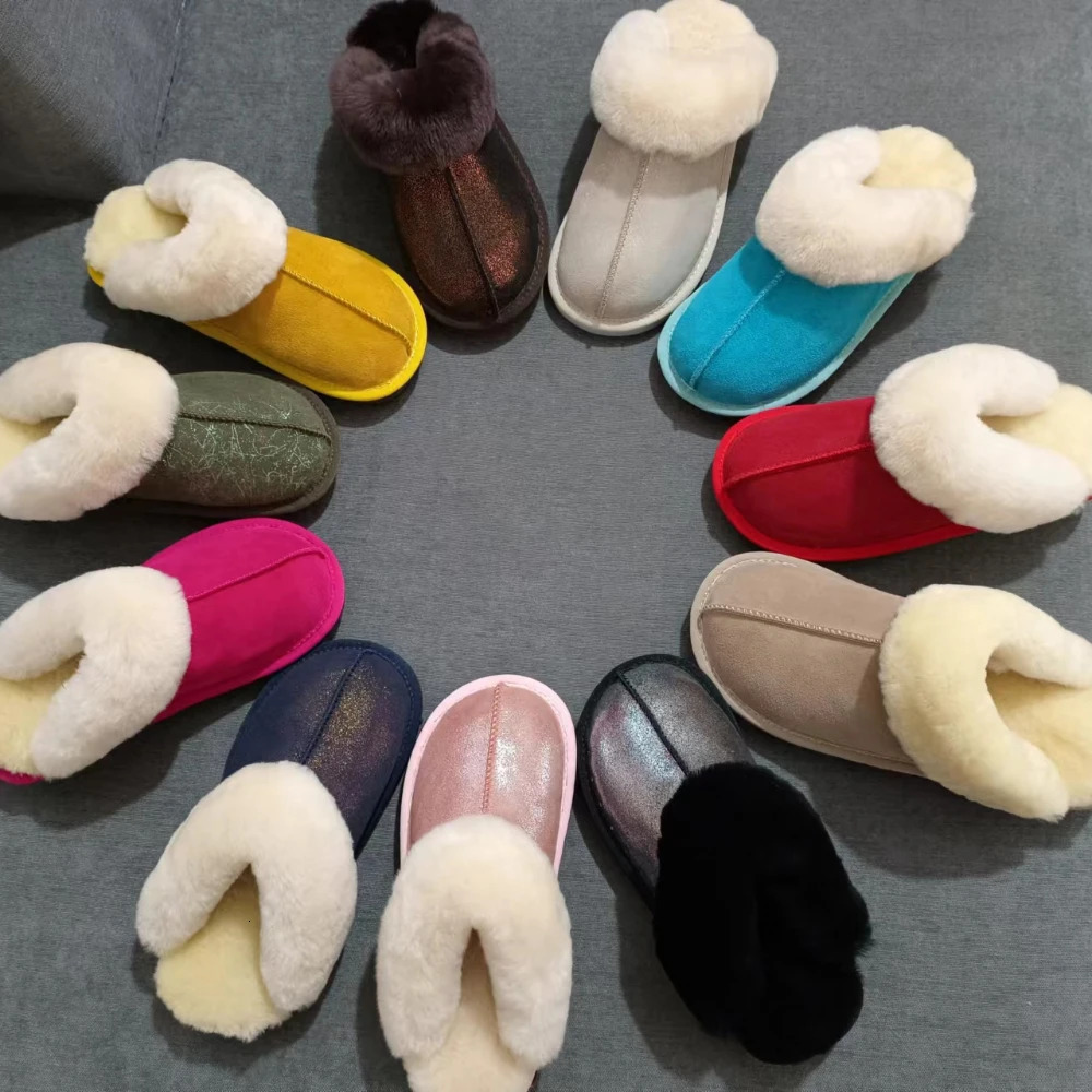 Nautil Sheepskin Fur integrated slider for mens and womens home sizes anti slip and odor proof 241031