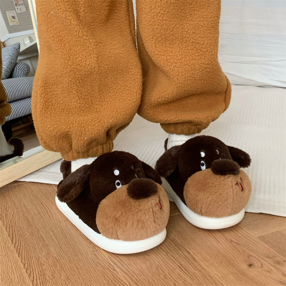Cute animal Slippers for women Girls Fashion Kawaii Fluffy winter Warm women cartoon cute dog shoes