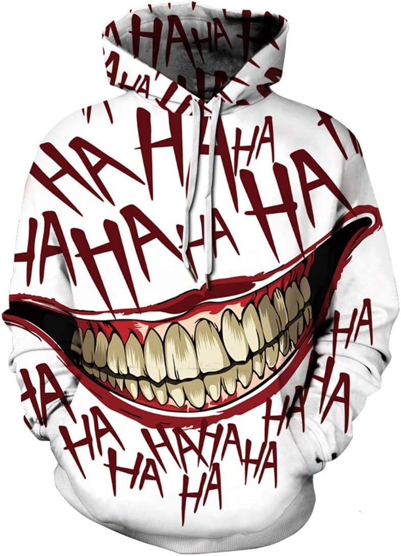 Men's hoodie Digital printed sweatshirt Anime hoodie top Galaxy pattern jumper Weird big mouth women pattern long sleeves