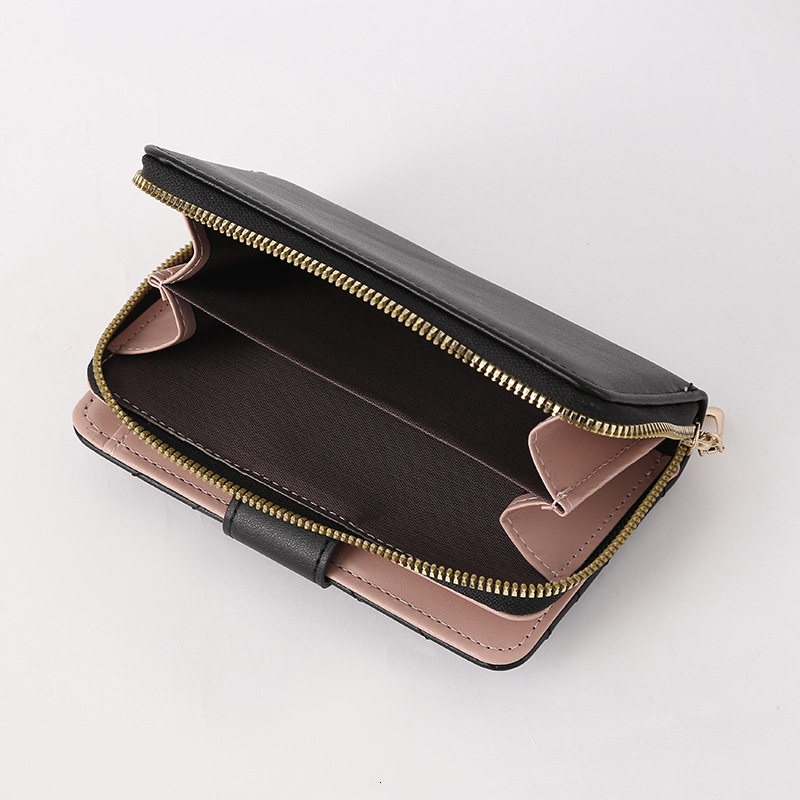 New Designer Fashion Long Buckle Wallet PU Leather Multi Slot Card Swap Solid Color Zipper Handbag