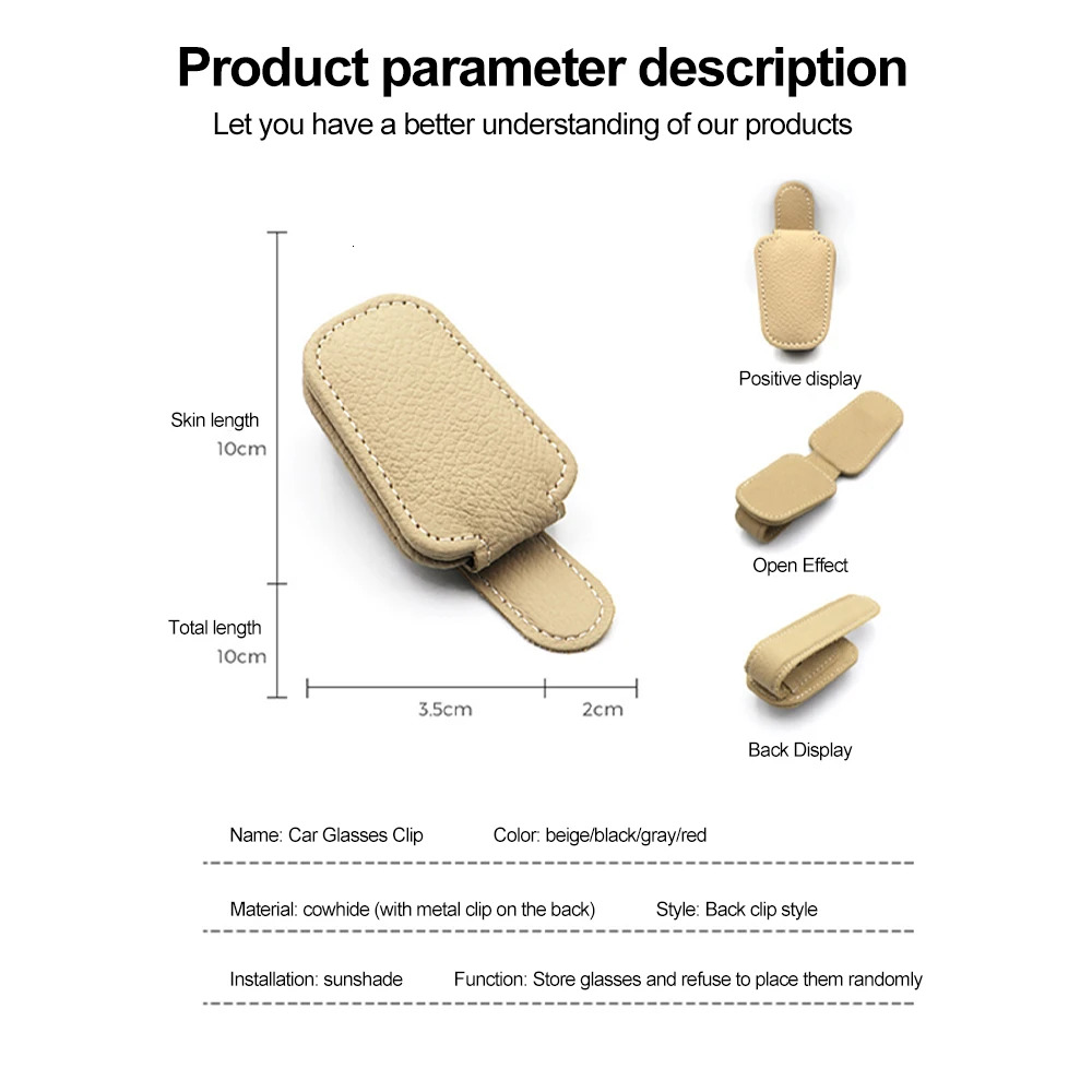 New Universal Sunglasses Clip Sun Visor Glasses Box Ticket Holder Stand Pen Case Multi Function Storage Car Accessories