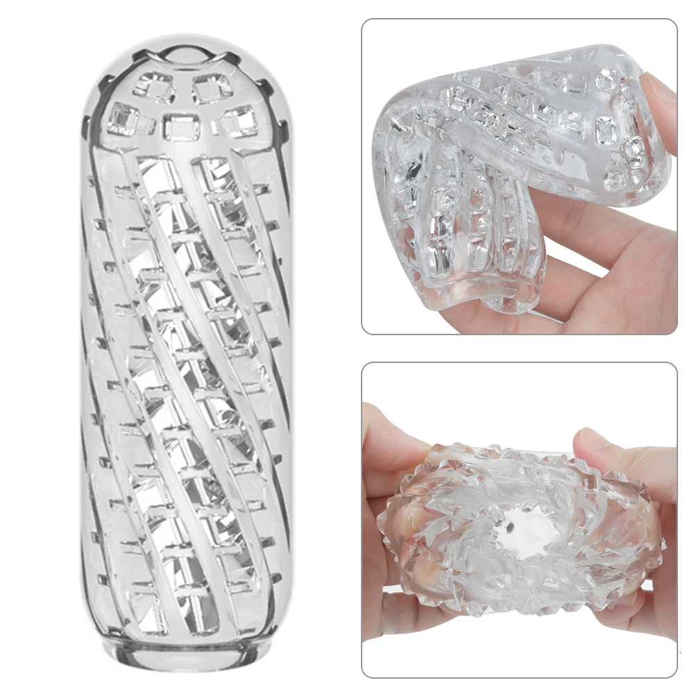 masturbator Transparent Male Masturbate Cup Penis Sex Toys for Men Endurance Exercise Soft Pussy Aircraft Cup Artificial Vagina Cock Sleeve