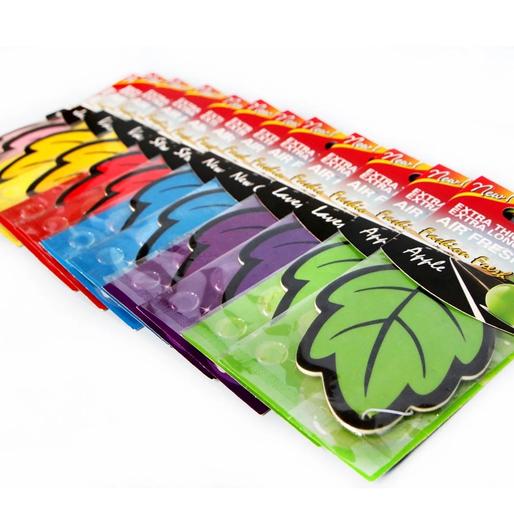 New 6Pcs Air Freshener Natural Scented Tea Paper Auto Hanging Vanilla Perfume Fragrance Leaf Shape Car Accessories Interior