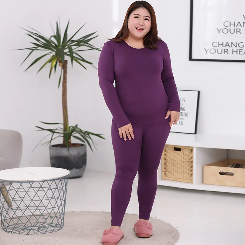 Winter Warm Thermal Underwear Sets Sleepwear Ladies Intimates Women Shaped Sets Female Thermal Shaping Clothes Plus Size M-5XL 241031
