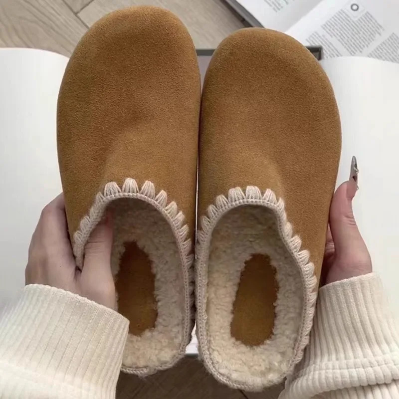 womens closed toe slider winter warm chlorine sandals womens retro fashion garden mule Clog slider 35-40 241031