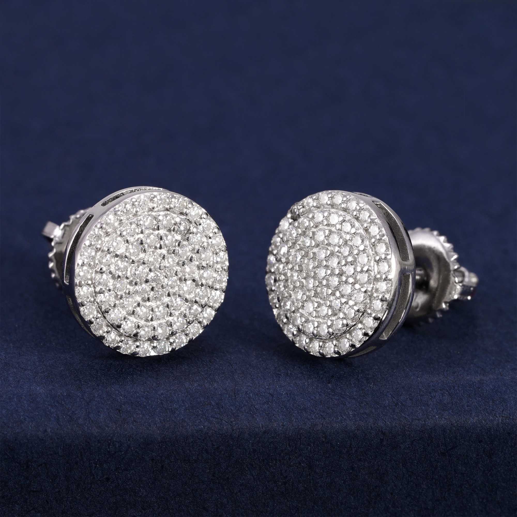 Shiny Full Moissanite Dia Rock Unisex Earring Sterg Sier Simple Trendy Jewelry Gifts Pass Tester