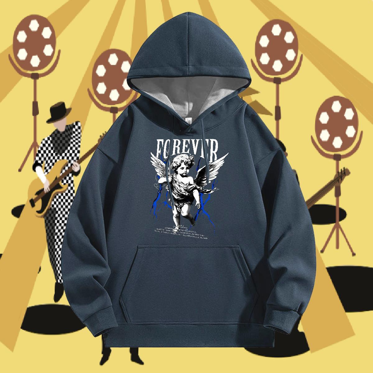 2024 New Hoodie Men Breathable Drawstring Hoodie Unisex Men Clothes Hoodie Casual Daily Wear Tops Hoodie Floral Print 350g Cotton