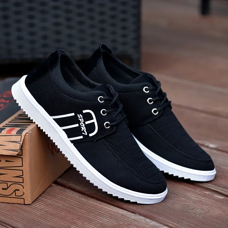 Men's Sneakers Lightweight Canvas Summer Mens Vulcanized Shoe Breathable Work Lace-ups Men Driving Shoes Atillas