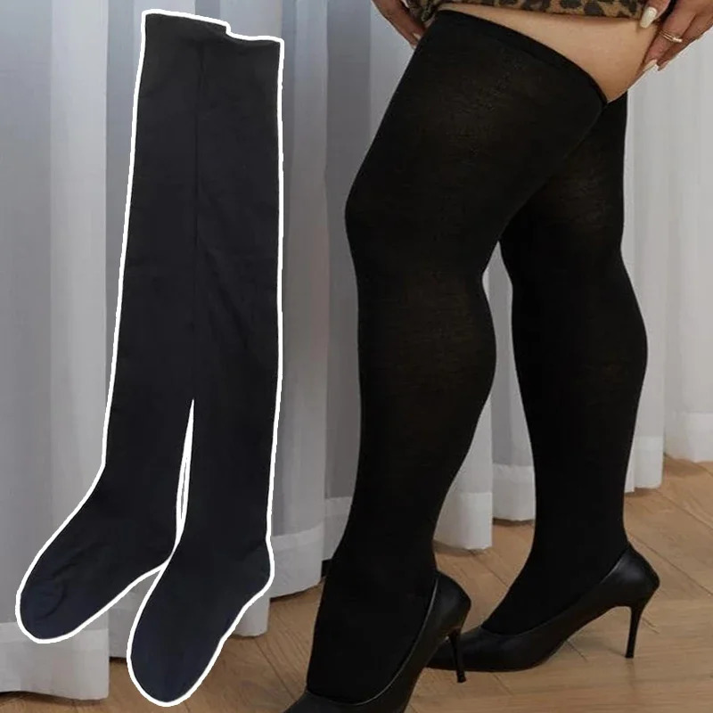 Fashion Black White Soild Color Long Socks Women Over Knee Thigh High Over The Knee Sexy Stockings Ladies Girls Warm Knee Socks 241031