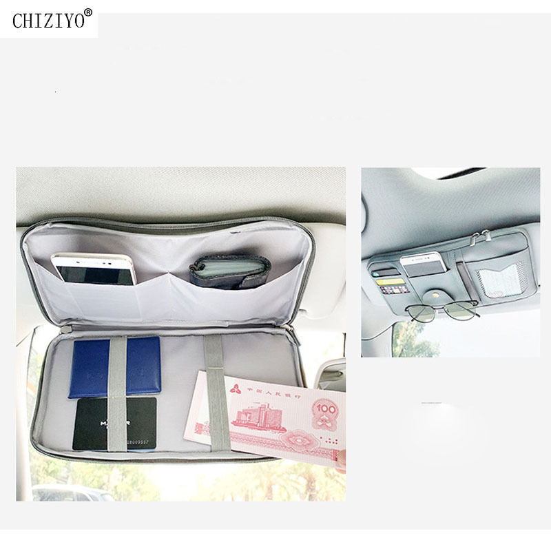 New Newest Sun Organizer Storage PU Visor Clip Sunglasses Holder Card Ticket Bag Pouch Car Styg