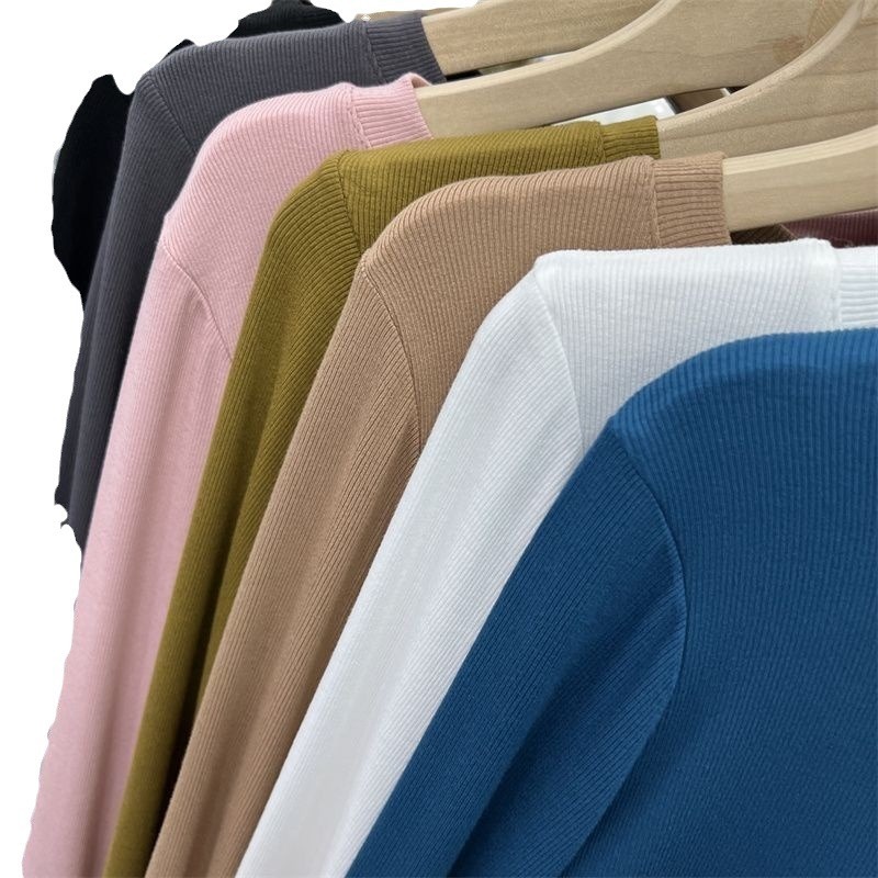 Designer Modal Threaded Long Sleeve T-shirt with Bottom Coat Women's Spring and Autumn New Versatile Slim Fit Top for Outerwear