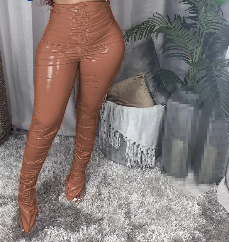 pants PU fall clothes for women leather pants winter clothes women warming trousers 241031