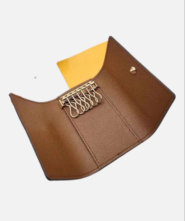 Designer-High Quality Key Wallets old flower famous classical designer womens 6 key holder Luxury purse leather mens card holders Hasp imitation wallet key ring han