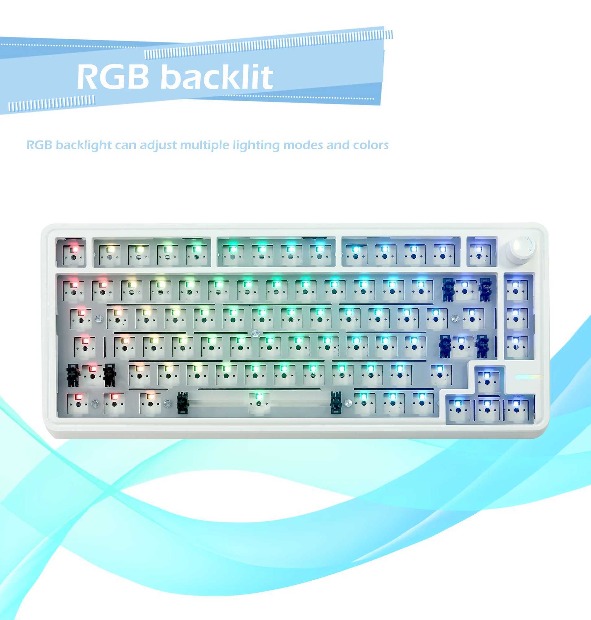 ZUOYA LS02 Mechanical Keyboard Kit Hot-swappable 2.4G Wireless RGB Backlit Gasket Structure SupportLX241031