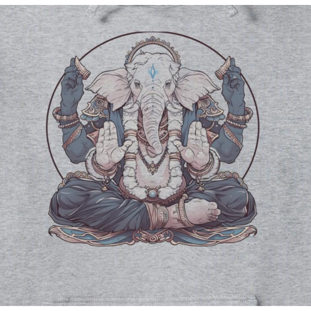 Hoodie for Mens Womens Ganesha India Hinduism Elephant God Deity Yoga Meditation Pullover Hoodie Graphic Hoodies sweatshirt Pullover Long Sleeve