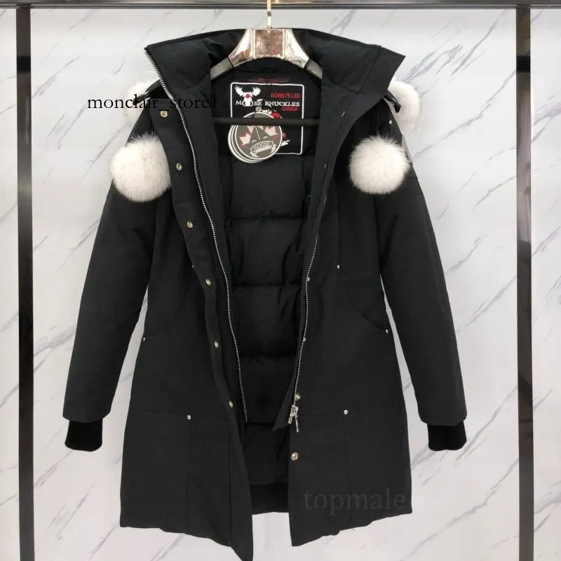 Women's Down Parkas Luxury Down knuckle Jacket Designer Winter Jackets Women Long Puffer moose Coat Windbreaker Real Wolf Fur Hoodie Parka Warm Overcoat ff5