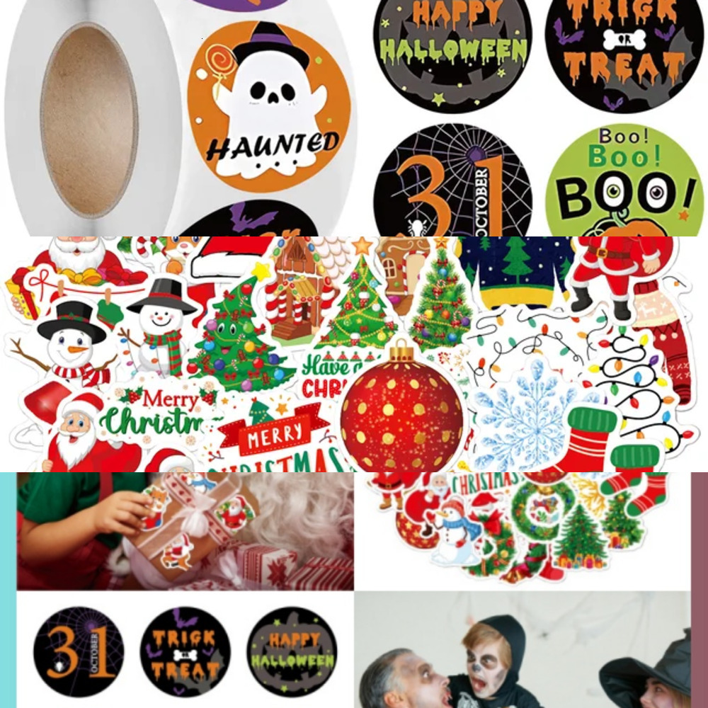 New New 500Pcshalloween Pumpkin Children's Cartoon Stickers Cute Kids Stationery School Teacher Supplies Reward Sticker Toy