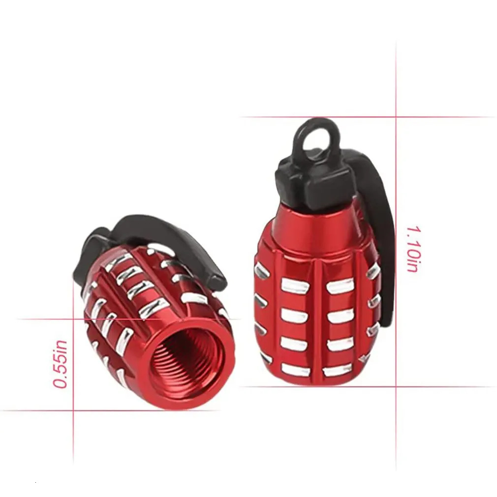 New 4Pcs Aluminum Car Grenade Alloy Tyre Cover Air Dust Tire Truck Bike Wheel Rim Vae Stem Cap