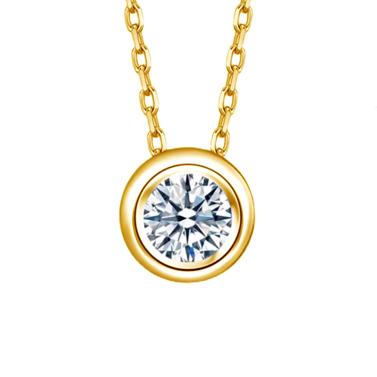 AU750 Real 18K Gold Diamond Necklace Womens Wedding Proposal Gift Exquisite Jewelry 241031bj