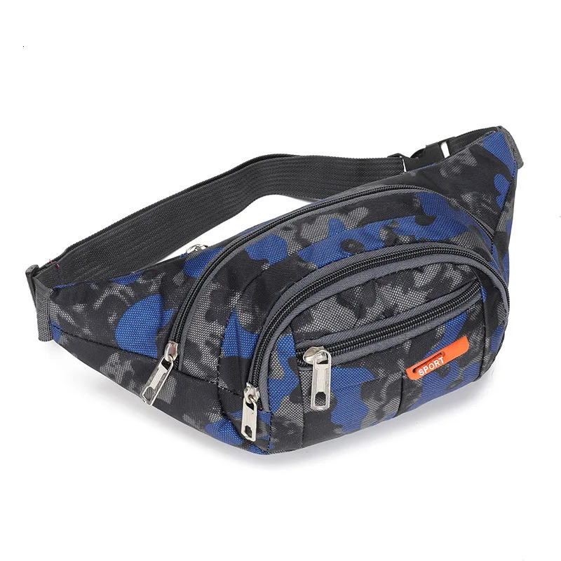 Camouflage printed mens waist bag wallet casual large mobile phone with bag womens canvas travel mobile phone bag 241031