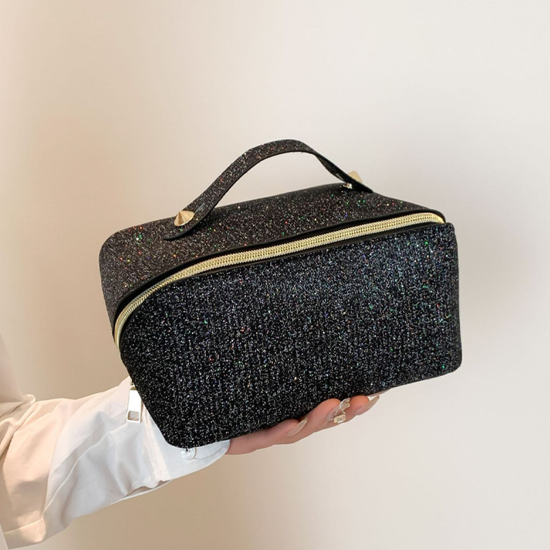 Tote bag new vertical stripes storage cosmetic bag large capacity senior sense of cute face value the tote bag