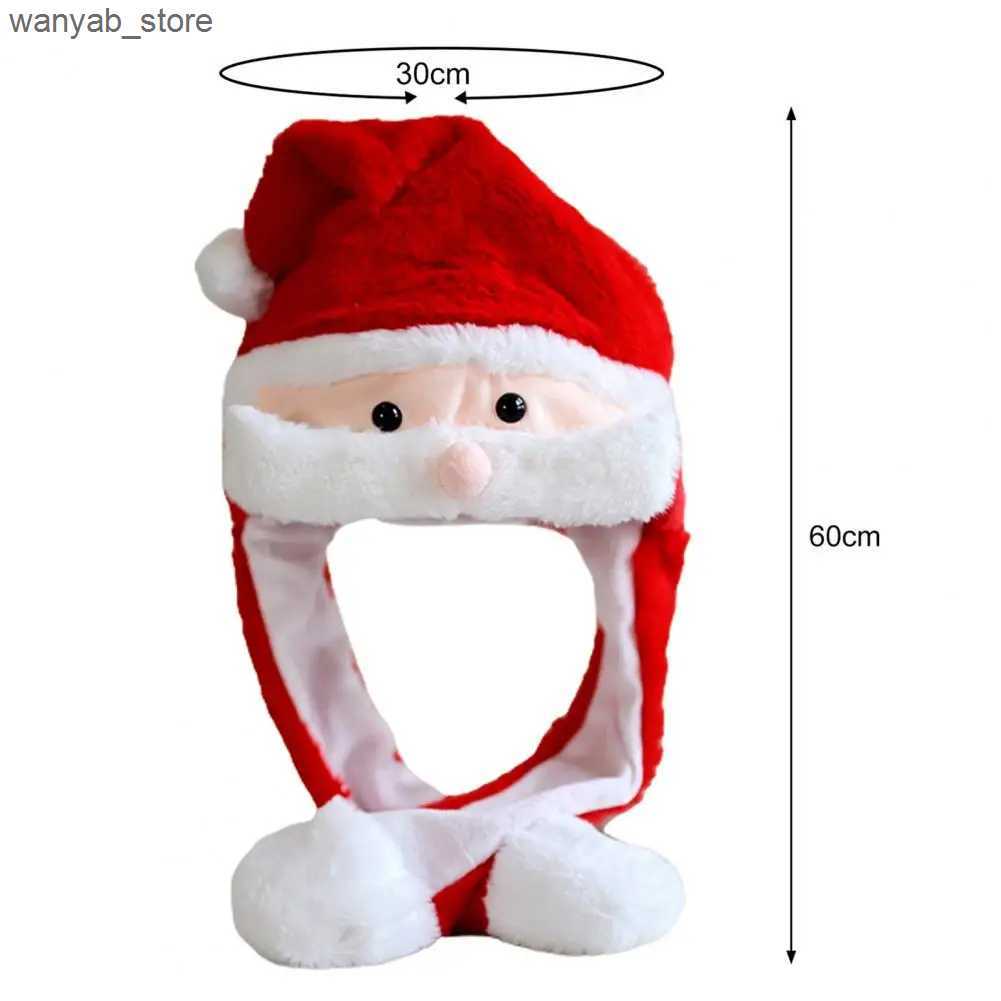 Wide Brim Hats Bucket Hats Christmas Hat with Moving Ears Ear Moving Jumping Hat Festive Christmas Santa Hat with Ear Moving Feature for Xmas for Cosp