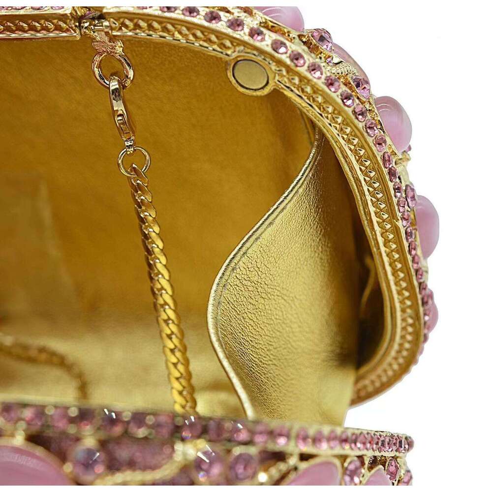 Shimmer Stones Metal Box Glitter Shiny Dias Evening Wedding Party Clutch Purse Fashion Women Handbag Shoulder Bag