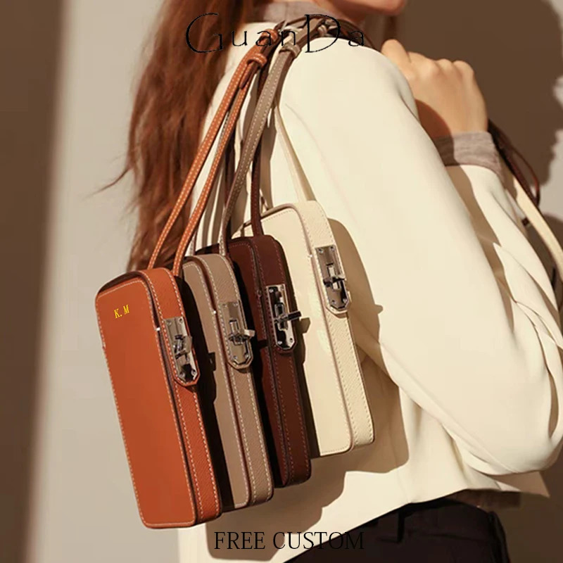 y n Phone Bag Woman Portable Genuine Leather Crossbody Custom Name Fashion Casual Lady Shoulder Card Wallet 241029