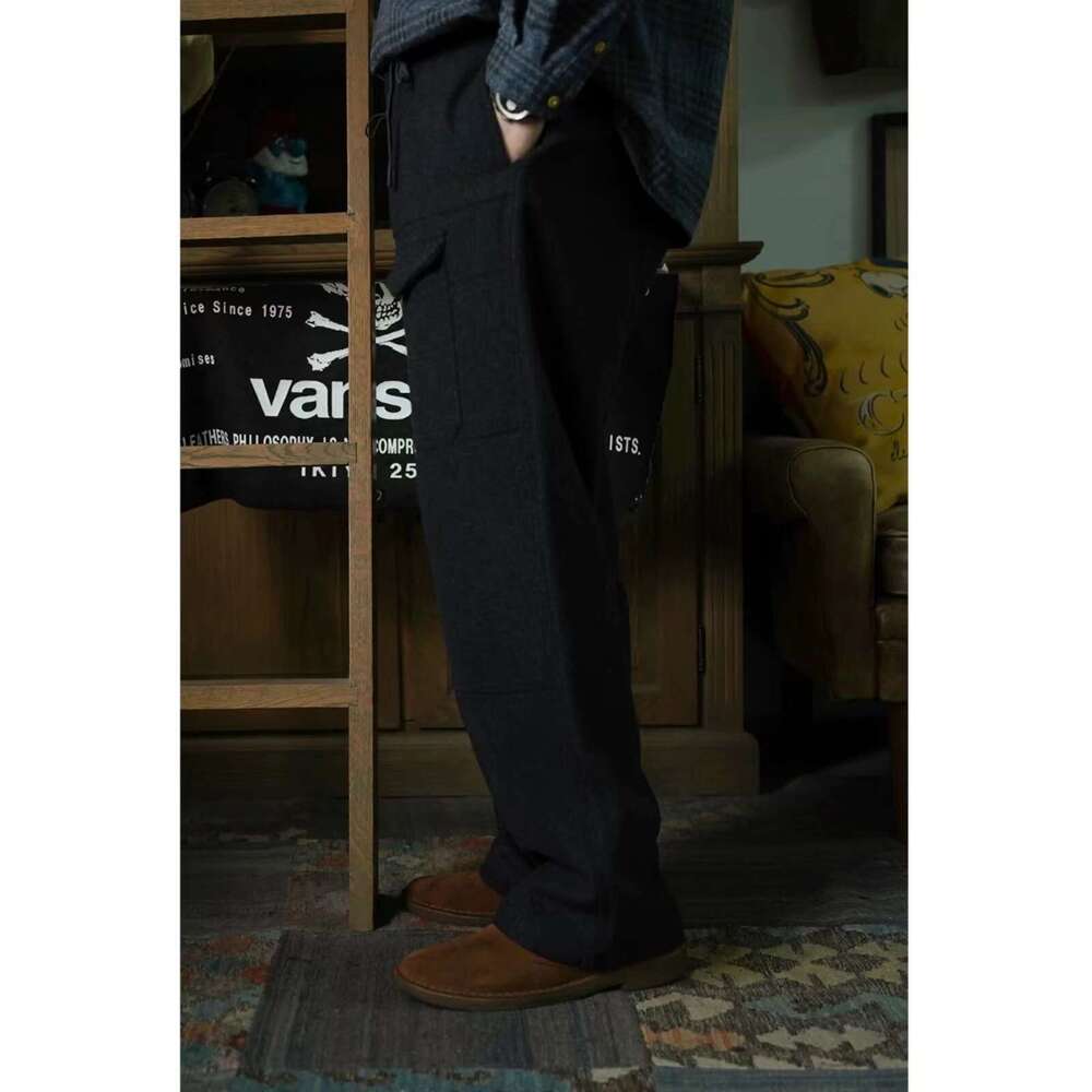 Second Order Vintage Style Plaid Trousers Mens Everyday Drawstring Check Pants Relaxed Fit