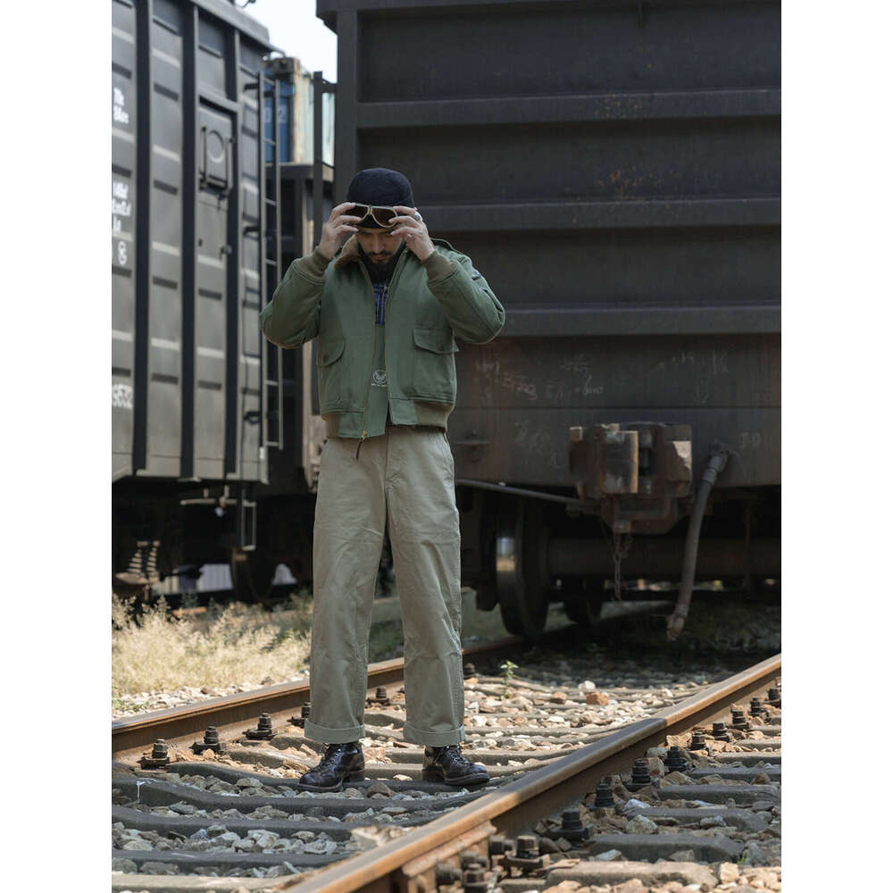 Bronson 1943 Type B-10 Bomber Jacket Vintage Mens Flying Coat Wool Ing B15