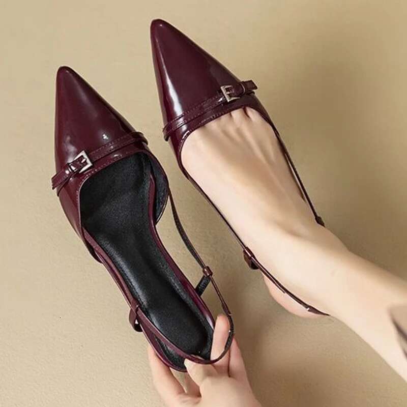 Pointed Toe Sexy Mid Heels Party Women Sandals Designer Summer Brand Pumps Sgback Casual Shoes Dress Slippers 2023 New