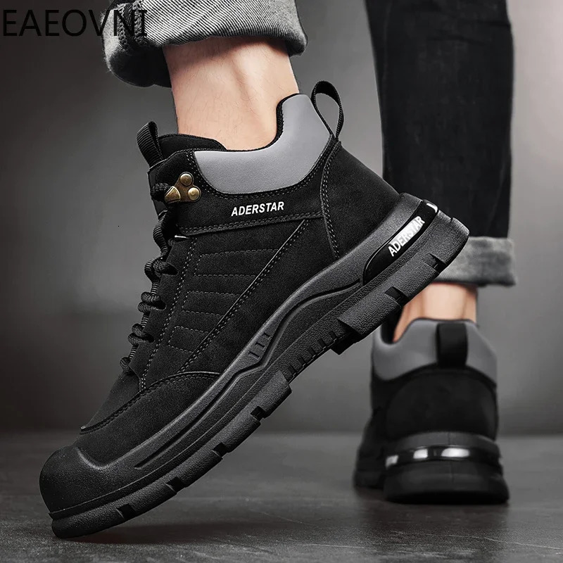 mens winter boots with lace up anti slip and waterproof EAEOVNI explosion-proof style to keep warm and fashionable high boots selling 241031
