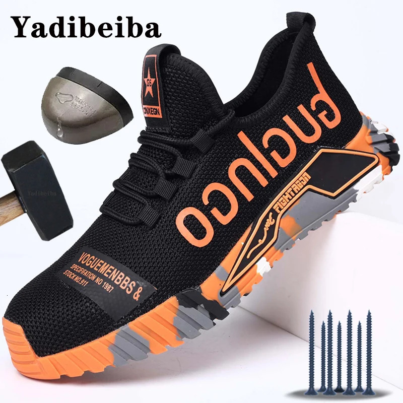 Men Safety Shoes Breathable Lightweight Work Sneakers Steel Toe Work Shoes Men Women Indestructible Shoes Anti-Smash Safety Boot 241031