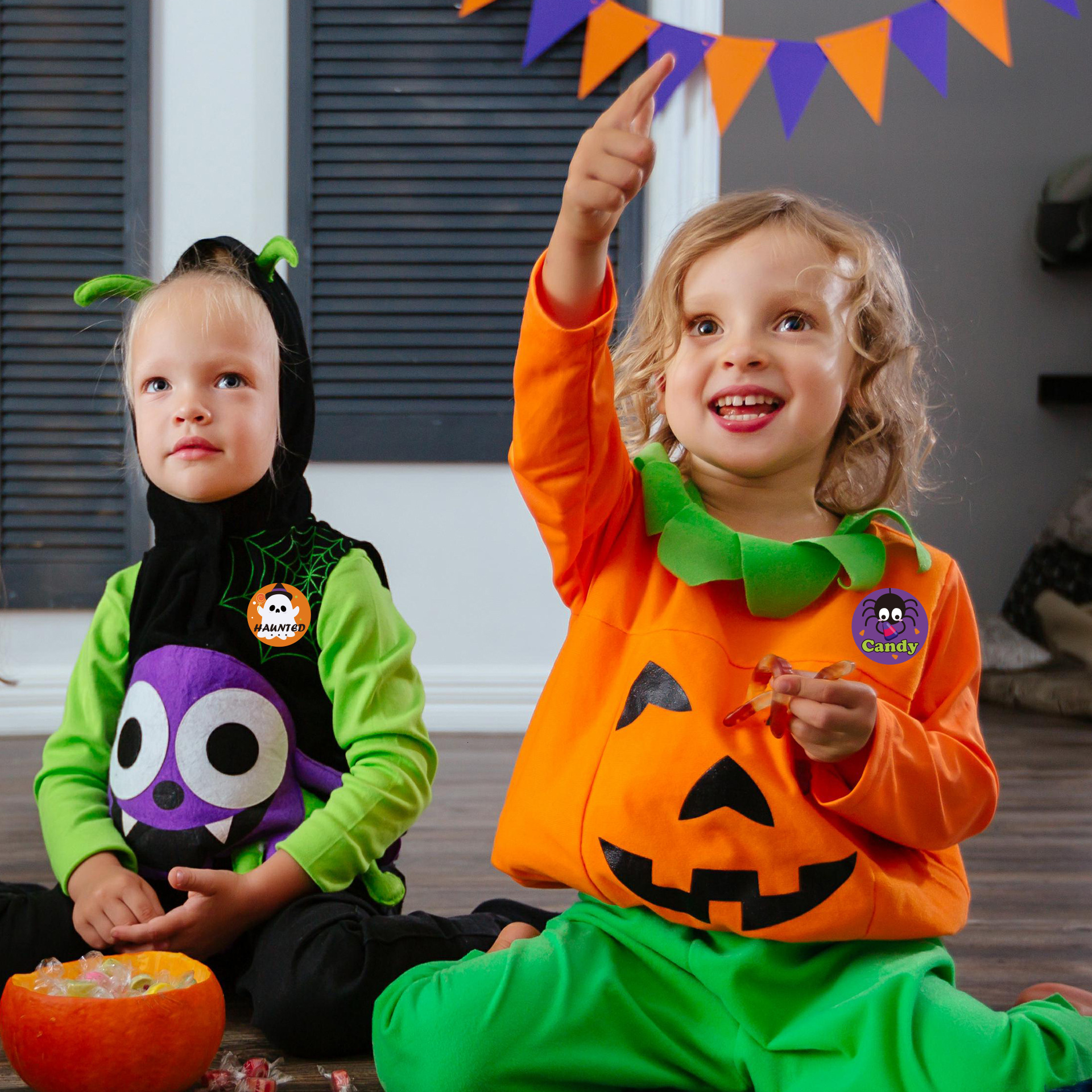 New New 500Pcshalloween Pumpkin Children's Cartoon Stickers Cute Kids Stationery School Teacher Supplies Reward Sticker Toy