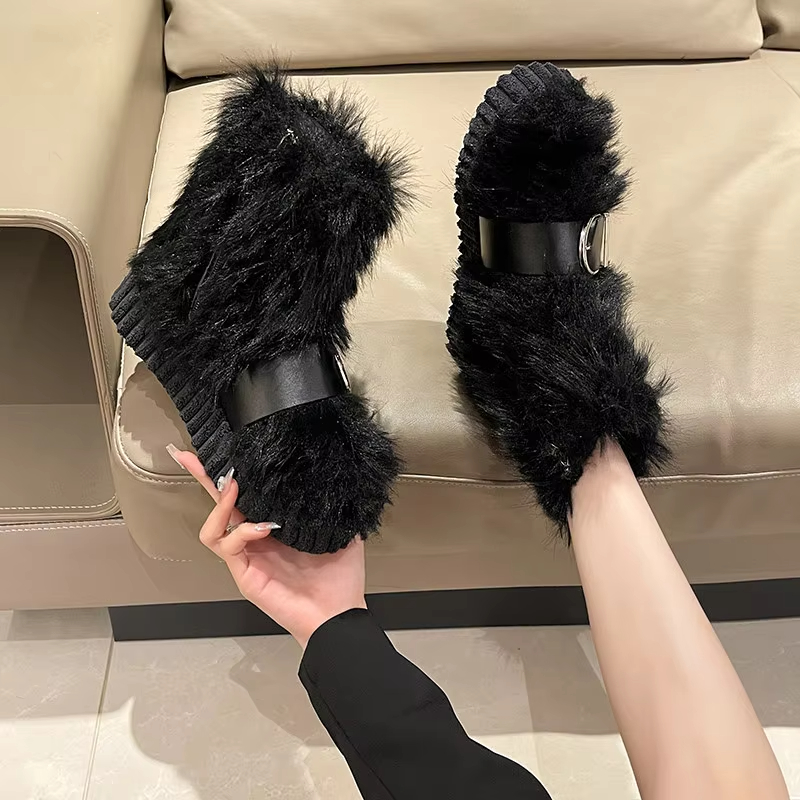 New Furry Designer Womens Upgraded With Wool Boots Non-Slip Warm Womens Australia Ankle Fashion Winter Boots Large Size Leather Shoes