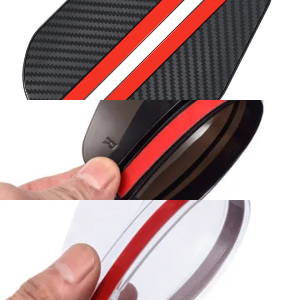 New 2Pcs Eyebrow Carbon Fiber Rearview Side Snow Sun Visor Rain Cover Car Mirror Accessories