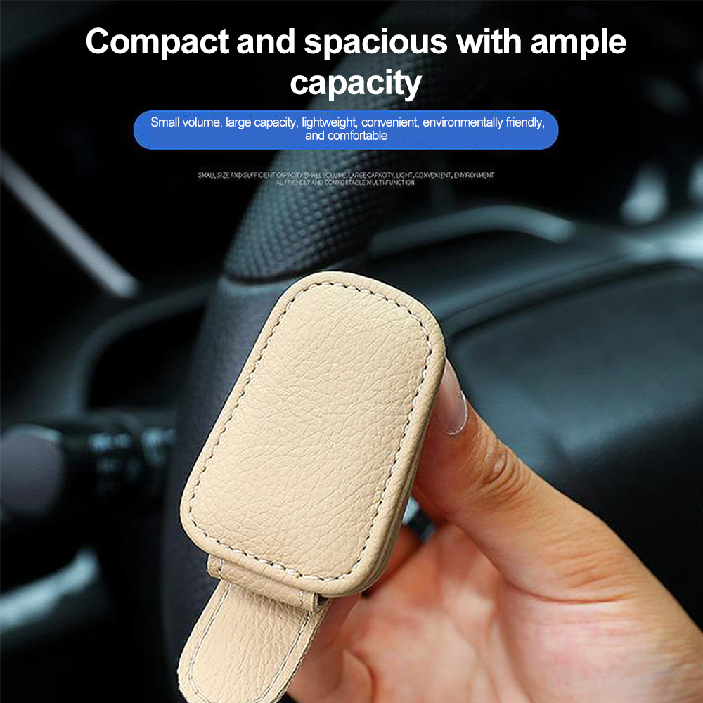 New Car Sun Clip Cards Case Auto Visor Sunglasses Bracket Holder Pu Leather Glasses Support