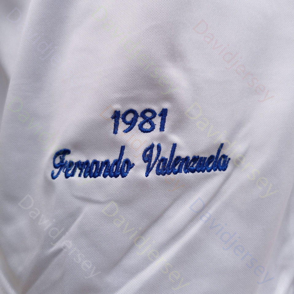 Fernando Valenzuela Jersey 2024 Blue Grey Cream WS Hall Of Fame 34 Patch White Size S-3XL