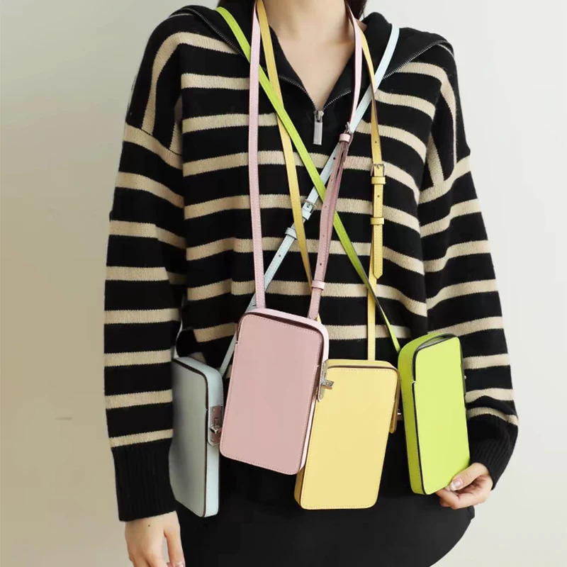 y n Phone Bag Woman Portable Genuine Leather Crossbody Custom Name Fashion Casual Lady Shoulder Card Wallet 241029