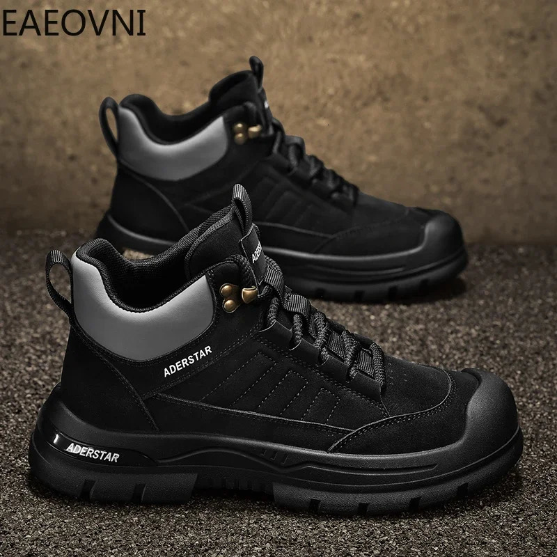 mens winter boots with lace up anti slip and waterproof EAEOVNI explosion-proof style to keep warm and fashionable high boots selling 241031