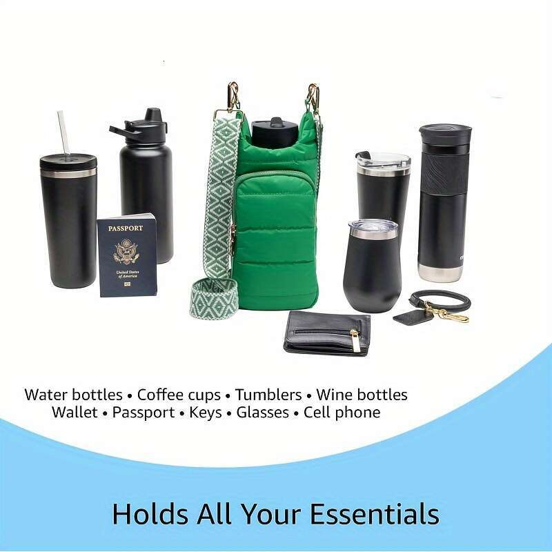 multifunctional outdoor down bottle cover with fashion shoulder strap crossbody bag for kettle protection