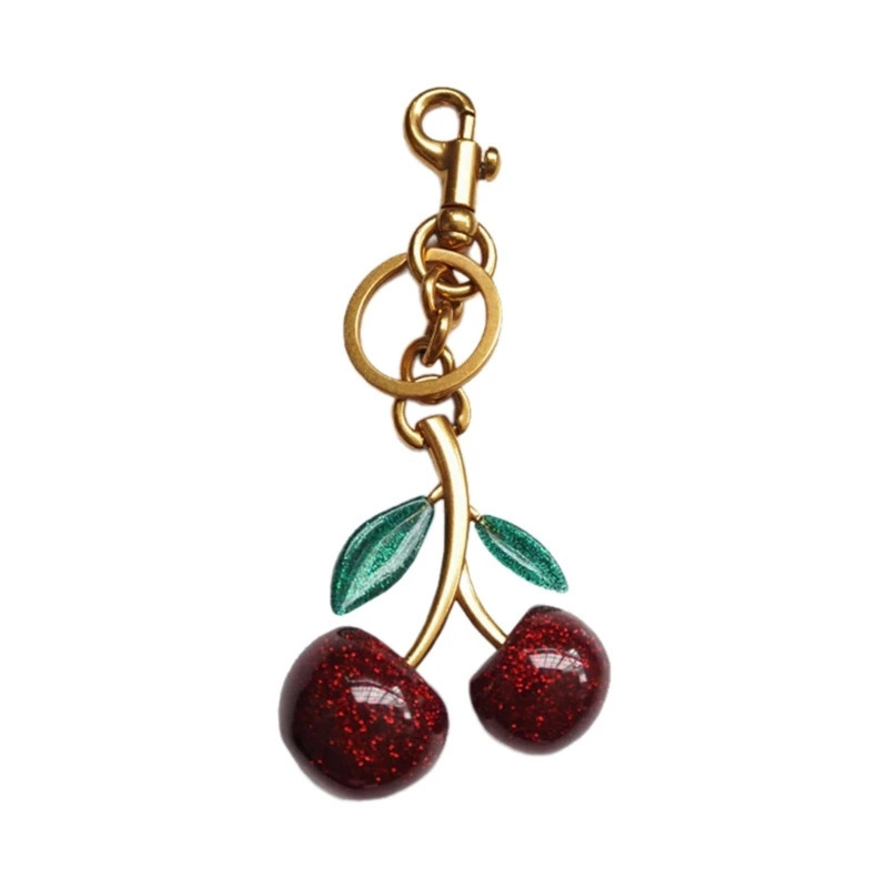 Trendy Cherrys keychain charm and sturdy alloy suitable for car keys and bags 241031
