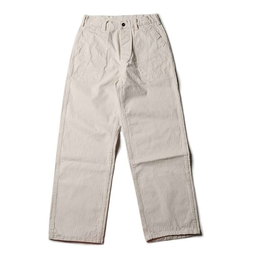 Bronson Retro Naval Deck Trousers Vintage Inspired Herringbone Twill Work Pants