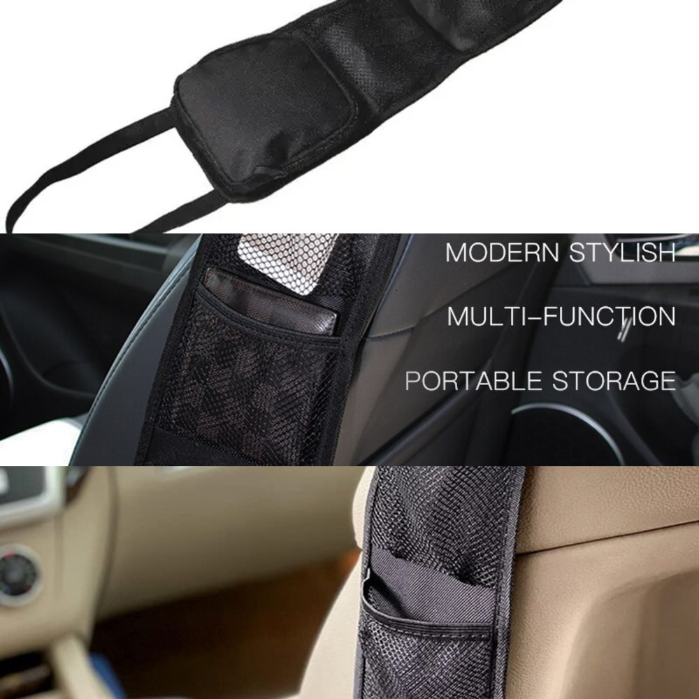New Multifunctional Zipper Car Side Storage Bag With Mesh Pocket Things Holder Suitable For Cars
