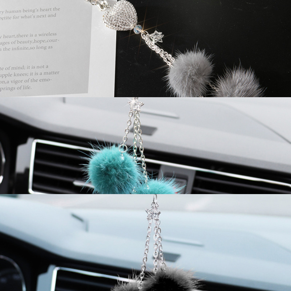 New Fashion Dia Car Accessorie Bg Hairball Rearview Mirror Pendant Birthday Gift Auto Decoraction Ornaments