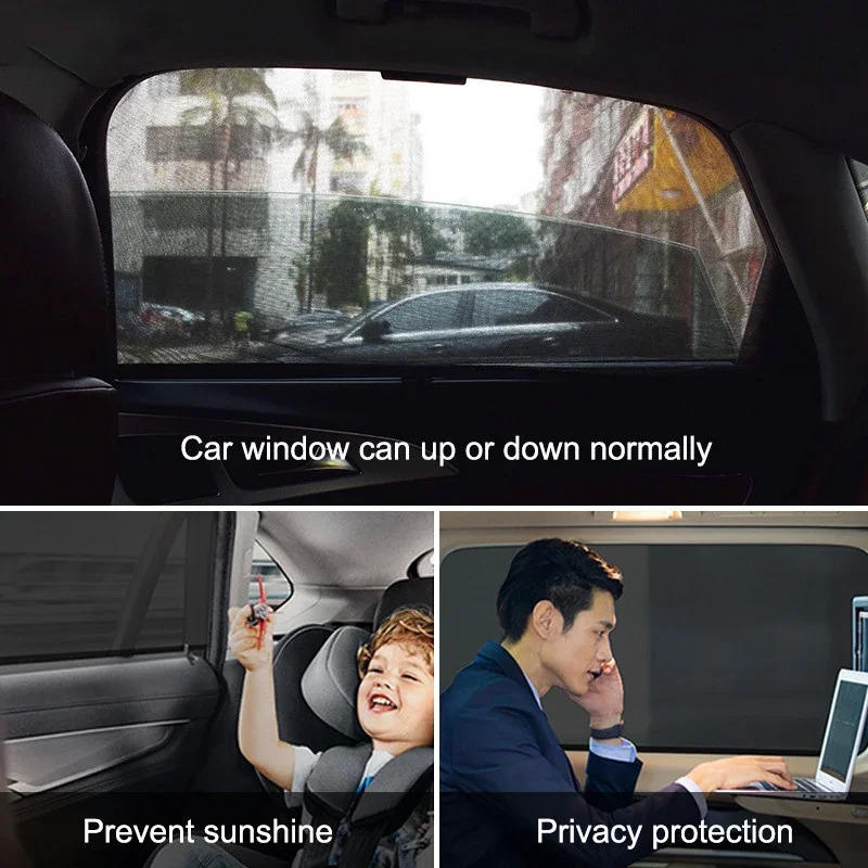 New NEW 2Pcs Car Shade Styg Accessories Auto UV Protect Curtain Side Sunshade Mesh Sun Visor Protection Window Films