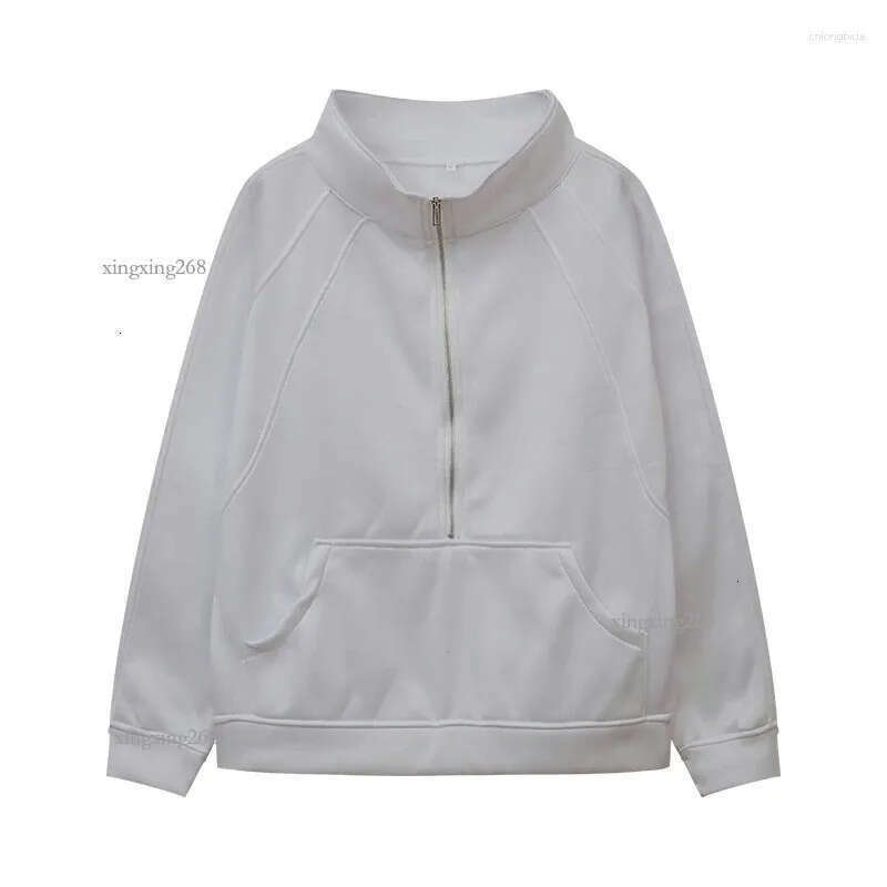Women's Sweaters Half Zipper Short Stand Up Collar Plush Monochromatic Sweat Shirt European And American Cross Border Autumn Winter