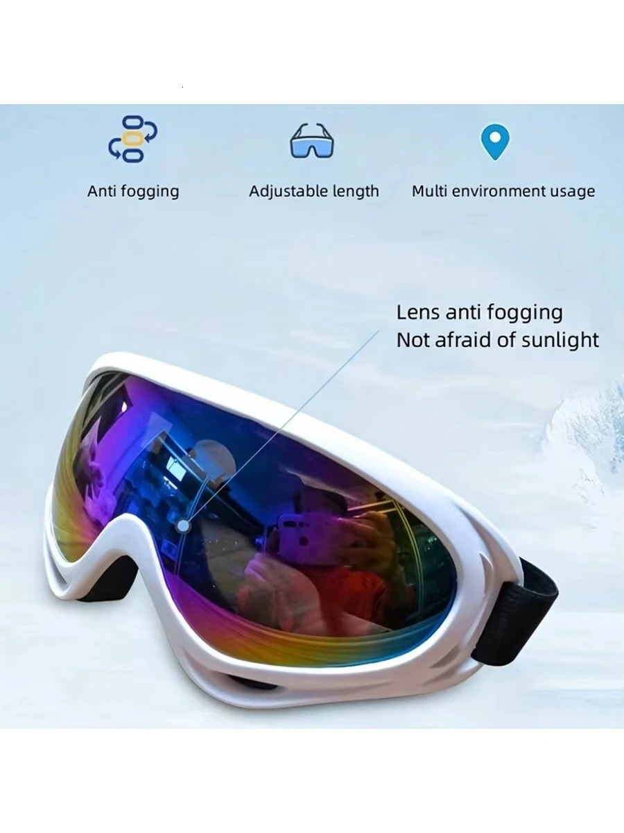 1pc Large Frame Polarized Ski Goggles For Men And Women Windproof Snowproof UV Protection Anti-Fog Snowboard Goggles For Outdoo 241031