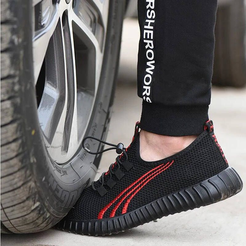 Indestructible Steel Toe Breathable Work Shoes Men and Women Puncture-Proof Lightweight Safety Boots Non Slip Comfort Sneakers 241031