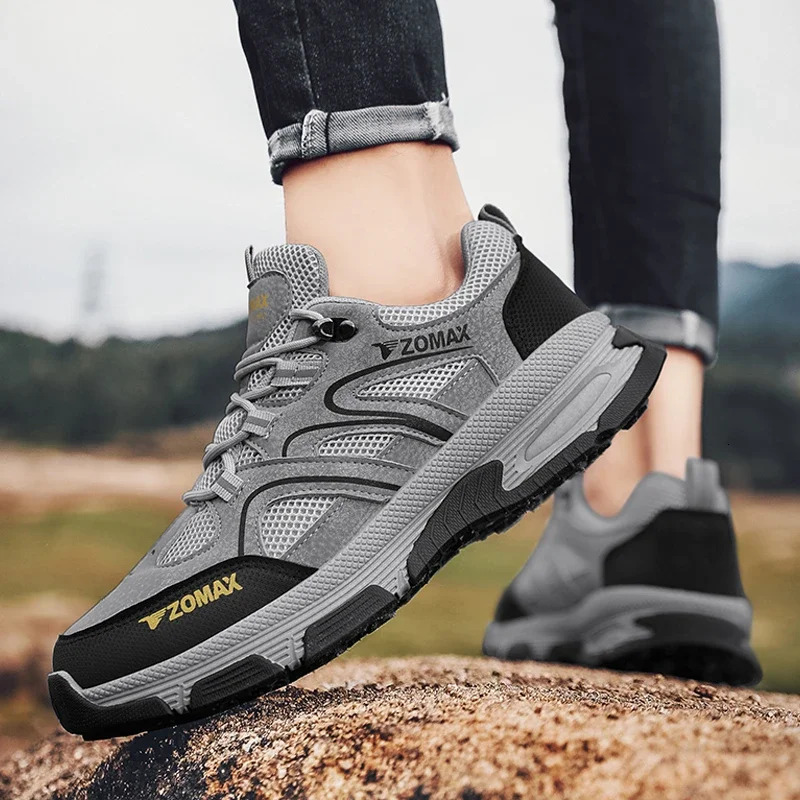 Designer Men's Outdoor High Quality Construction Site Comfortable Steel Head Manufacturer Direct Sales Non Leather Leisure Safety Hiking Shoes